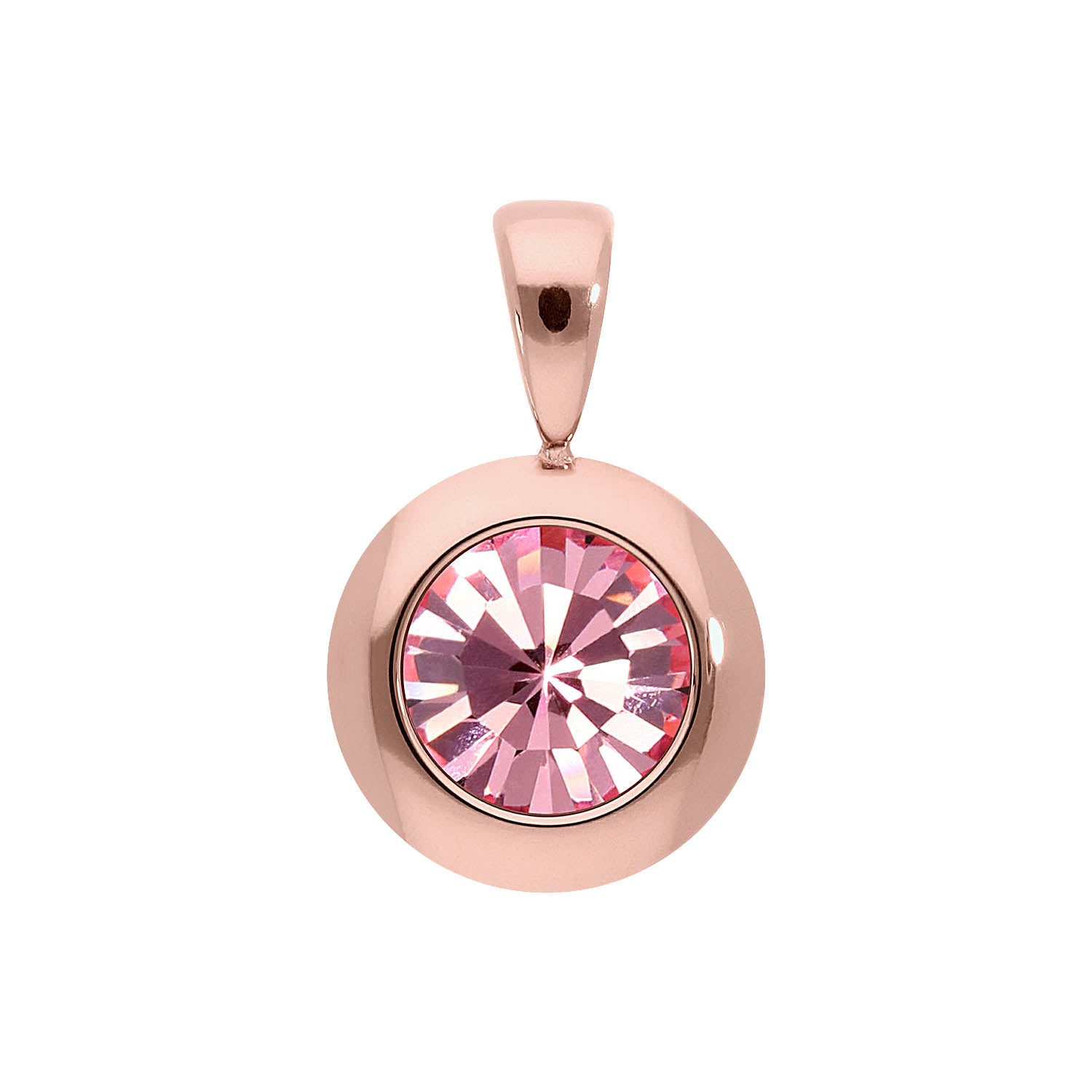 Tondo Pendant 0.51" - Rose Gold Light Rose