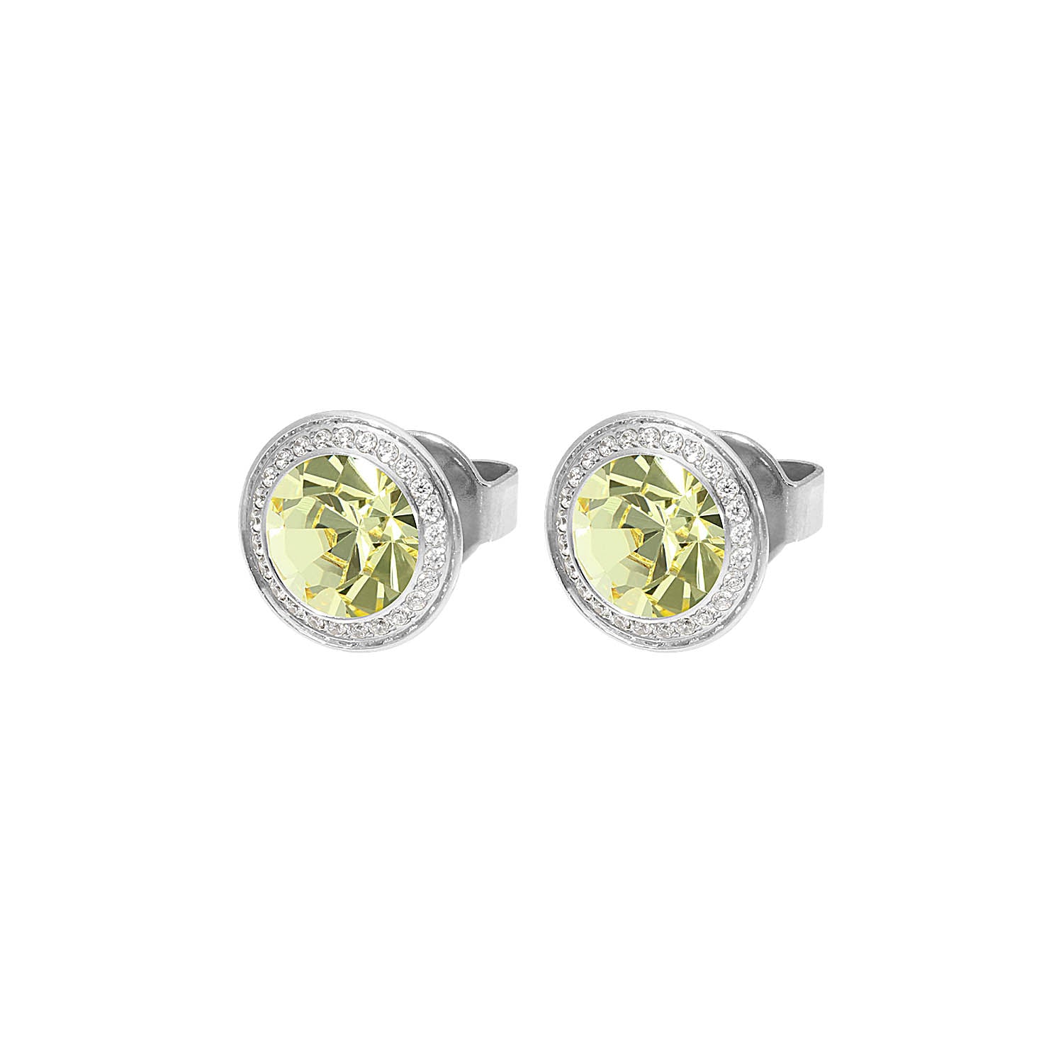 Tondo Deluxe Stud Earring 0.35" - Silver Jonquil