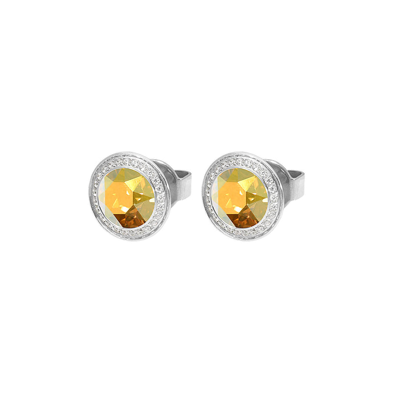 Tondo Deluxe Stud Earring 9mm - Silver metallic sunshine