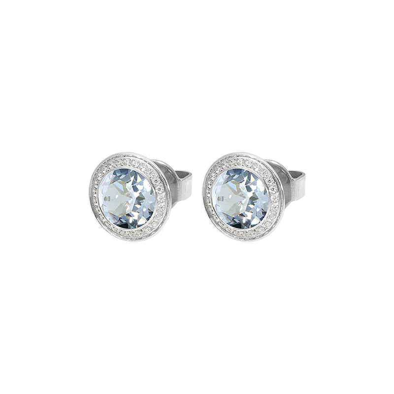 Tondo Deluxe Stud Earring 9mm - Silver blue shade