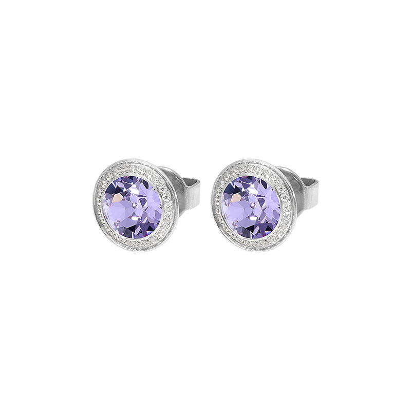 Tondo Deluxe Stud Earring 9mm - Silver Violet