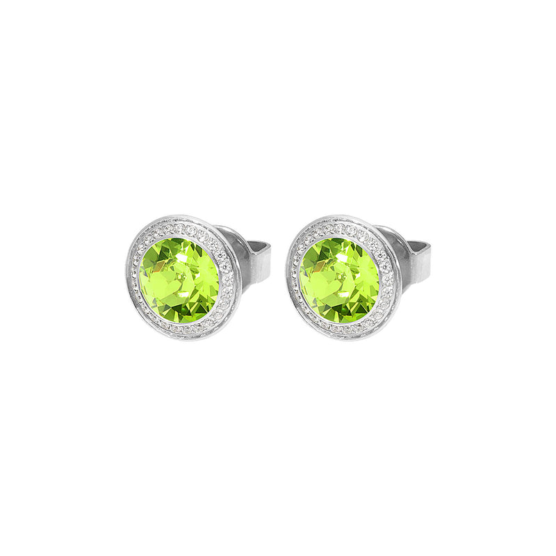 Tondo Deluxe Stud Earring 9mm - Silver Citrus Green