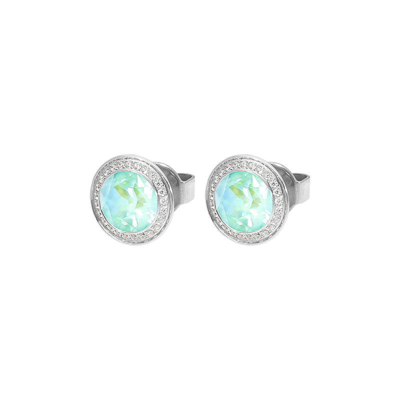 Tondo Deluxe Stud Earring 9mm - Silver silky sage delite