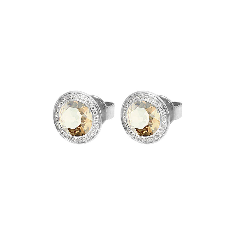 Tondo Deluxe Stud Earring 9mm - Silver golden shadow