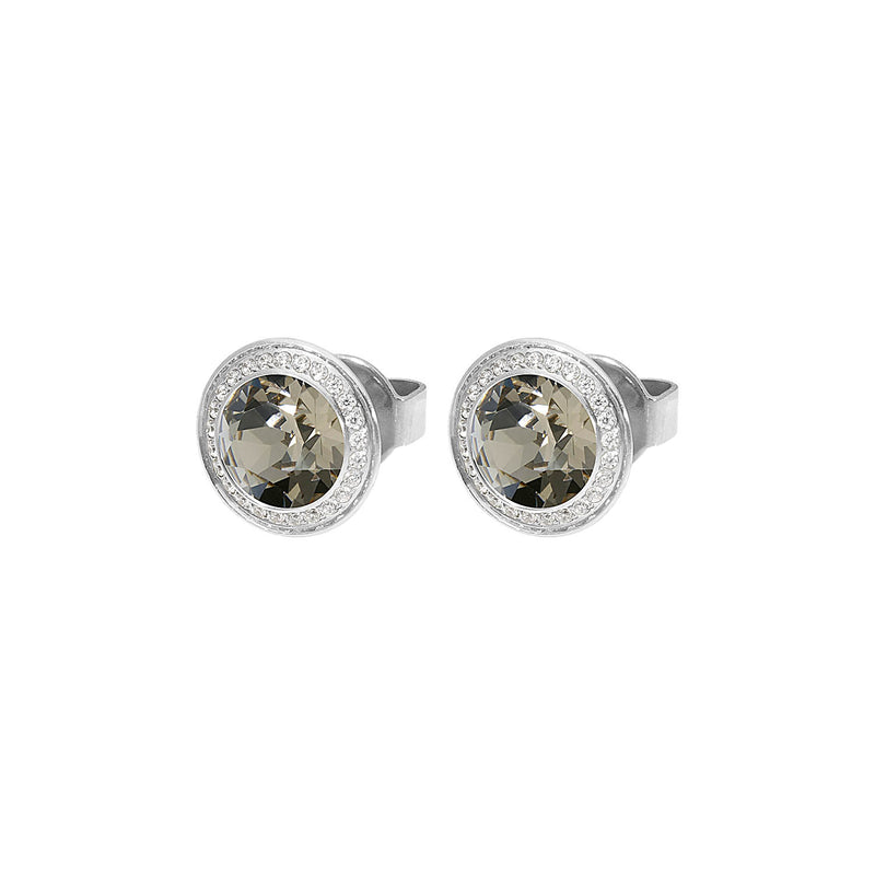 Tondo Deluxe Stud Earring 9mm - Silver Greige