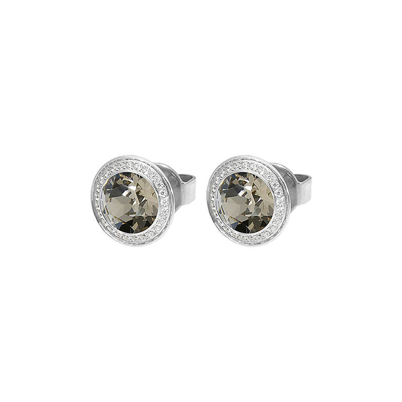 Tondo Deluxe Stud Earring 9mm - Silver Greige