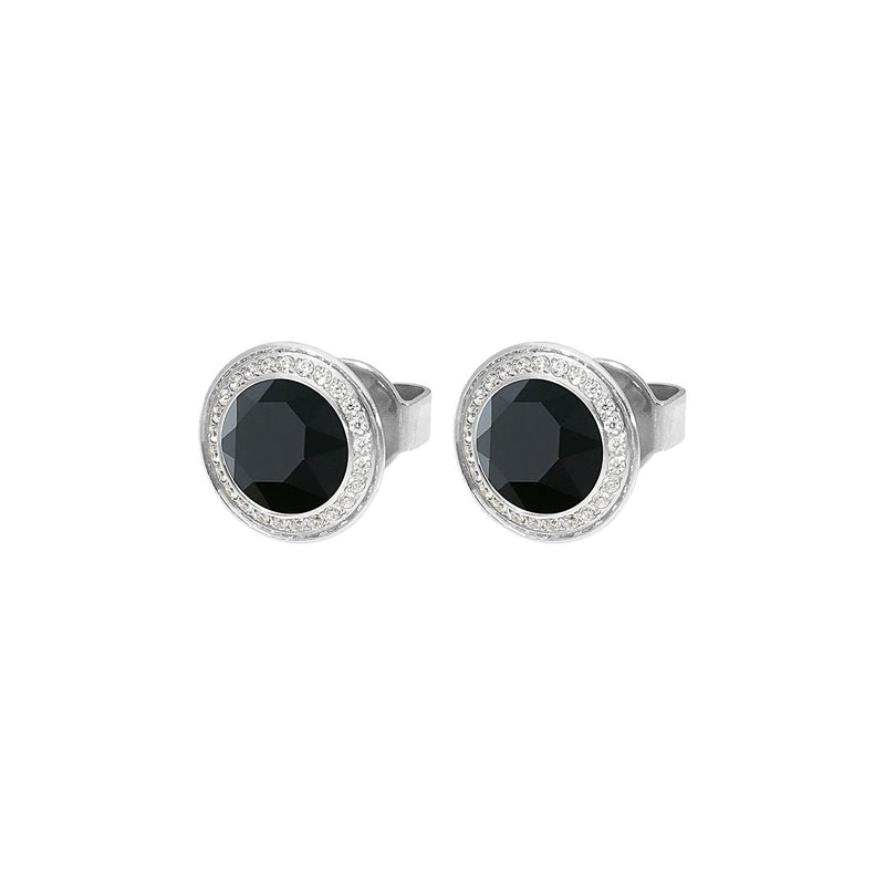 Tondo Deluxe Stud Earring 9mm - Silver jet