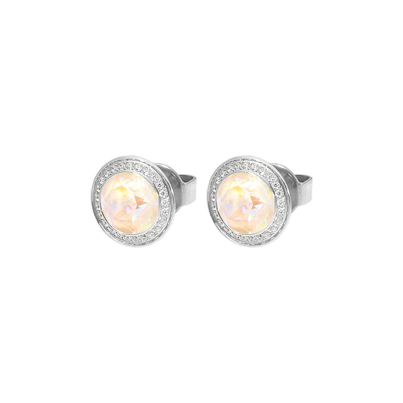 Tondo Deluxe Stud Earring 9mm - Silver ivory cream delite