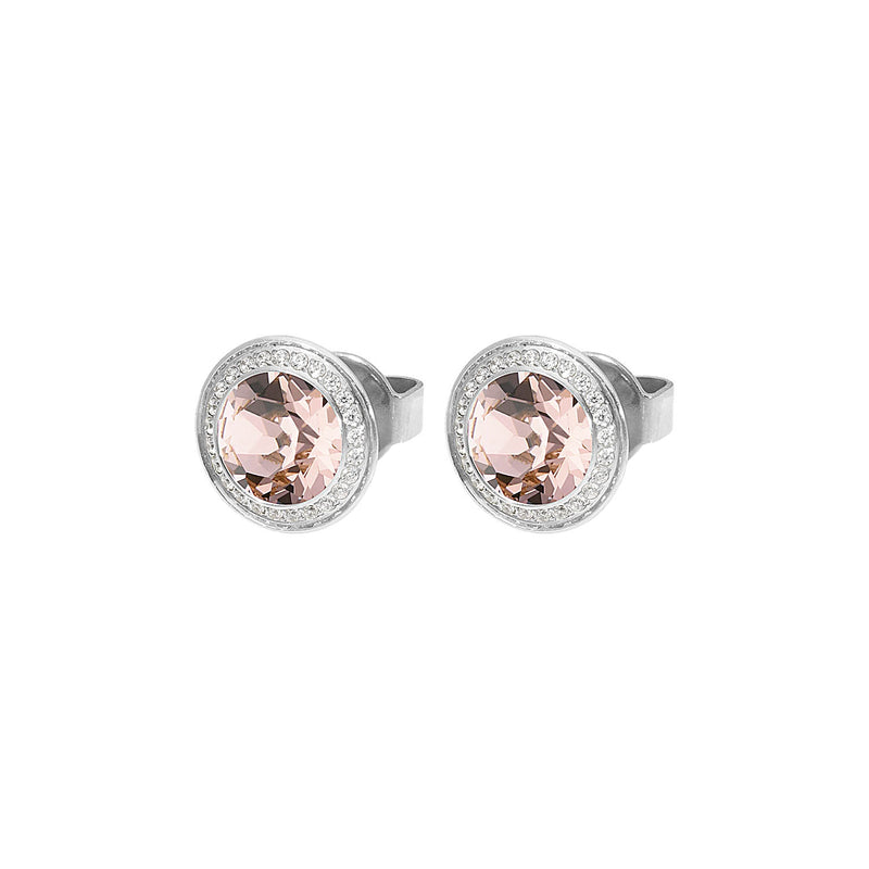Tondo Deluxe Stud Earring 9mm - Silver vintage rose