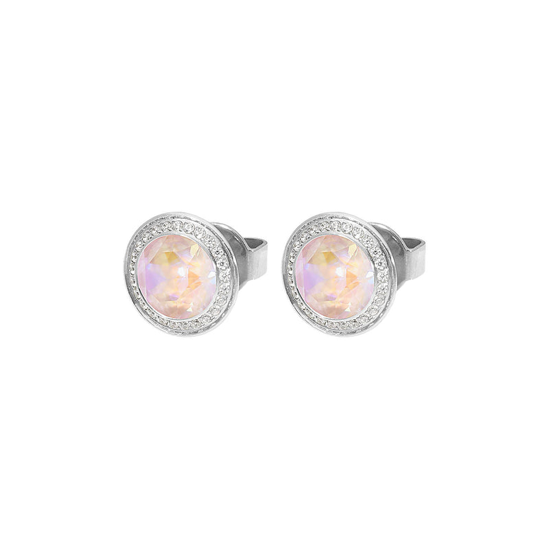 Tondo Deluxe Stud Earring 9mm - Silver dusty pink delite