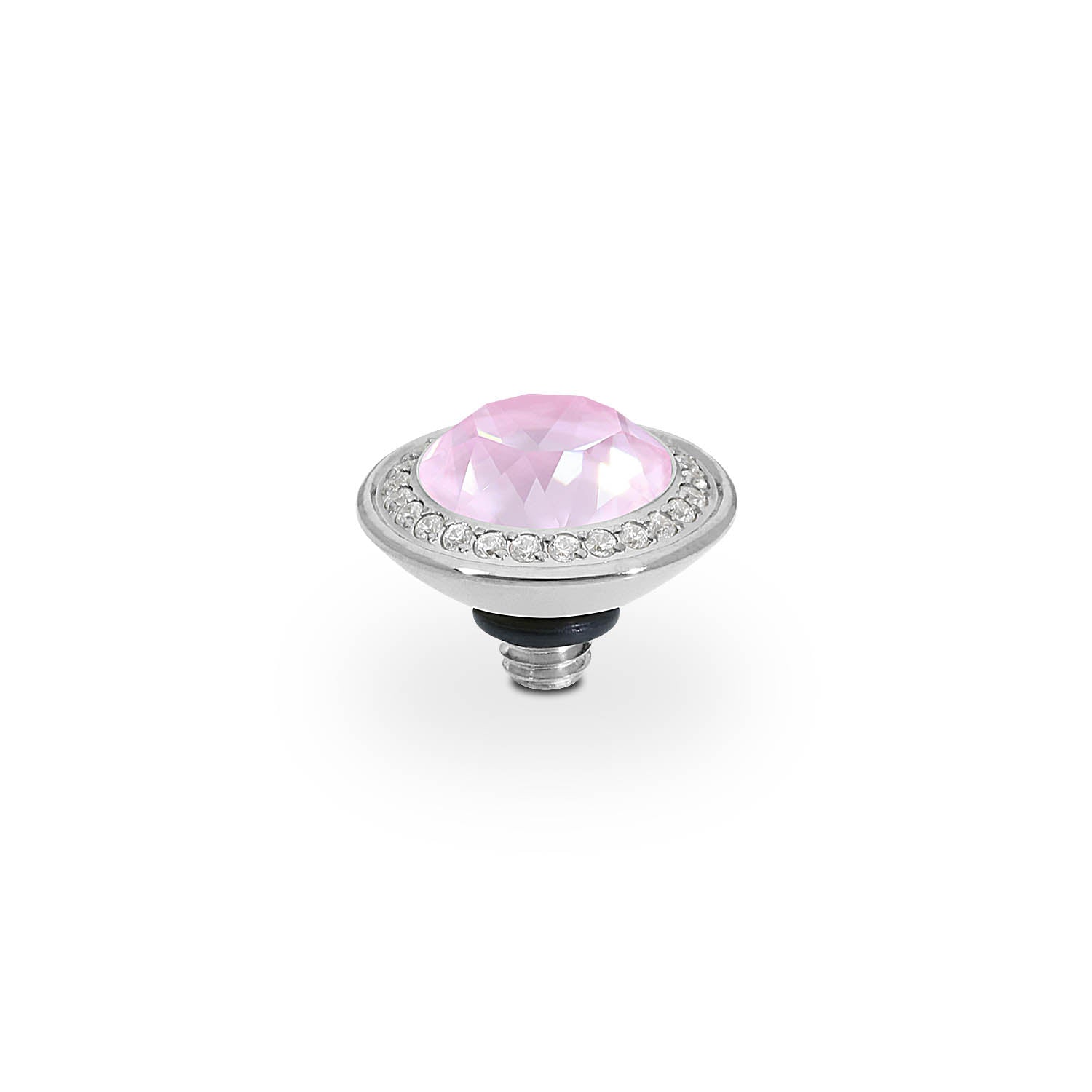 Tondo Deluxe Top 0.35" - Silver crystal soft rose ignite