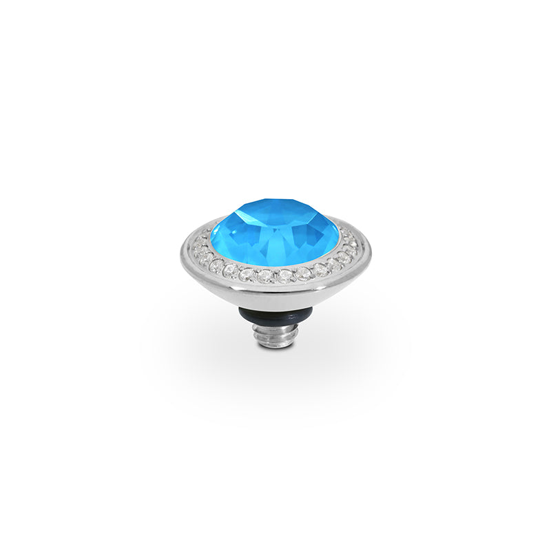 Tondo Deluxe Top 0.35" - Silver Crystal Electric Blue Ignite