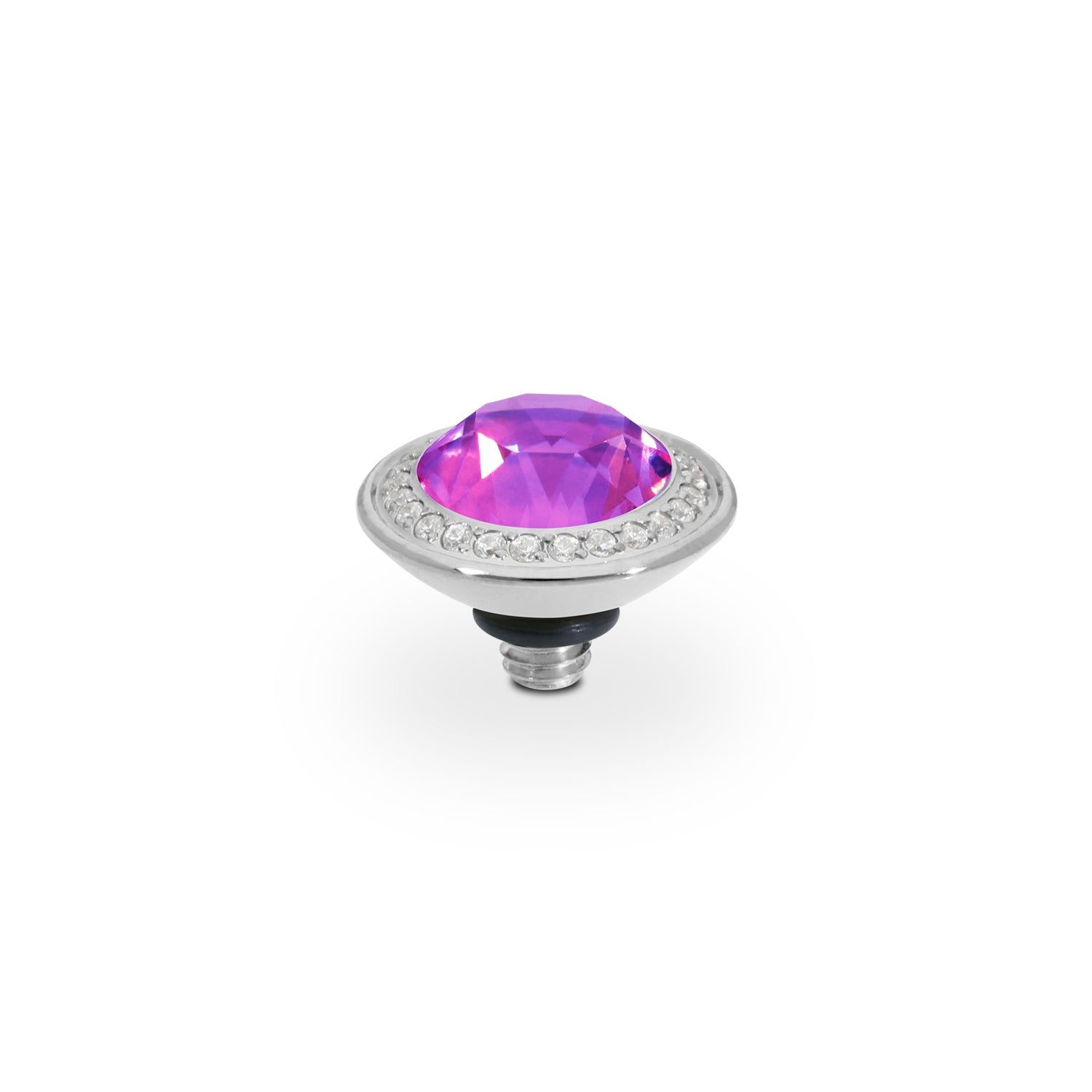 Tondo Deluxe Top 0.35" - Silver Crystal Electric Violet Ignite