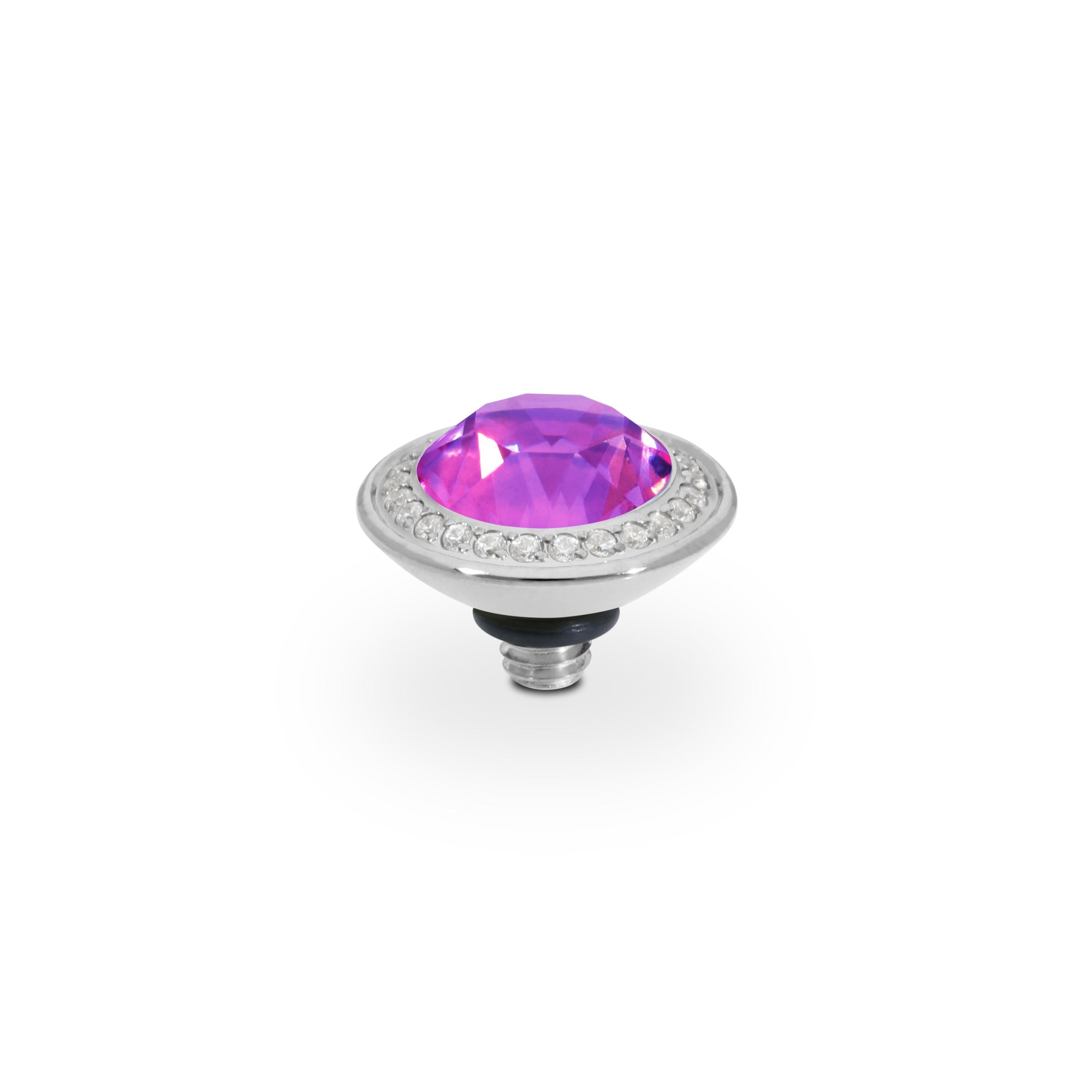 Tondo Deluxe Top 0.35" - Silver Crystal Electric Violet Ignite