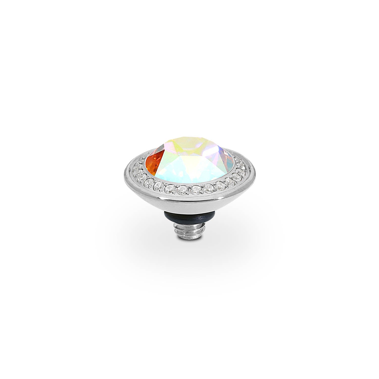 Tondo Deluxe Top 0.35" - Silver crystal aurora boreale