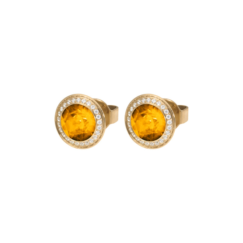 Tondo Deluxe Stud Earring 9mm - Gold Topaz