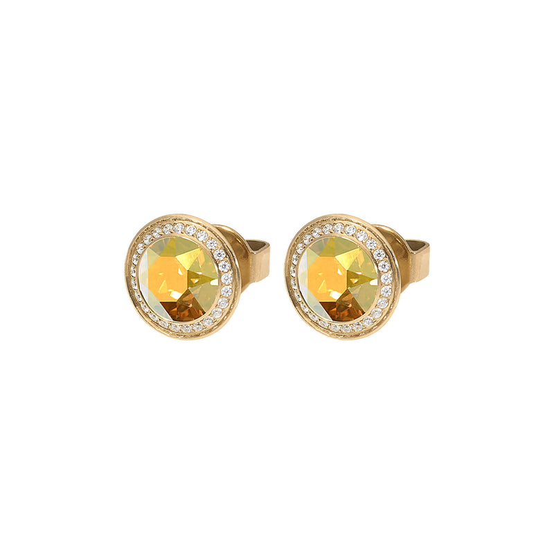 Tondo Deluxe Stud Earring 9mm - Gold metallic sunshine