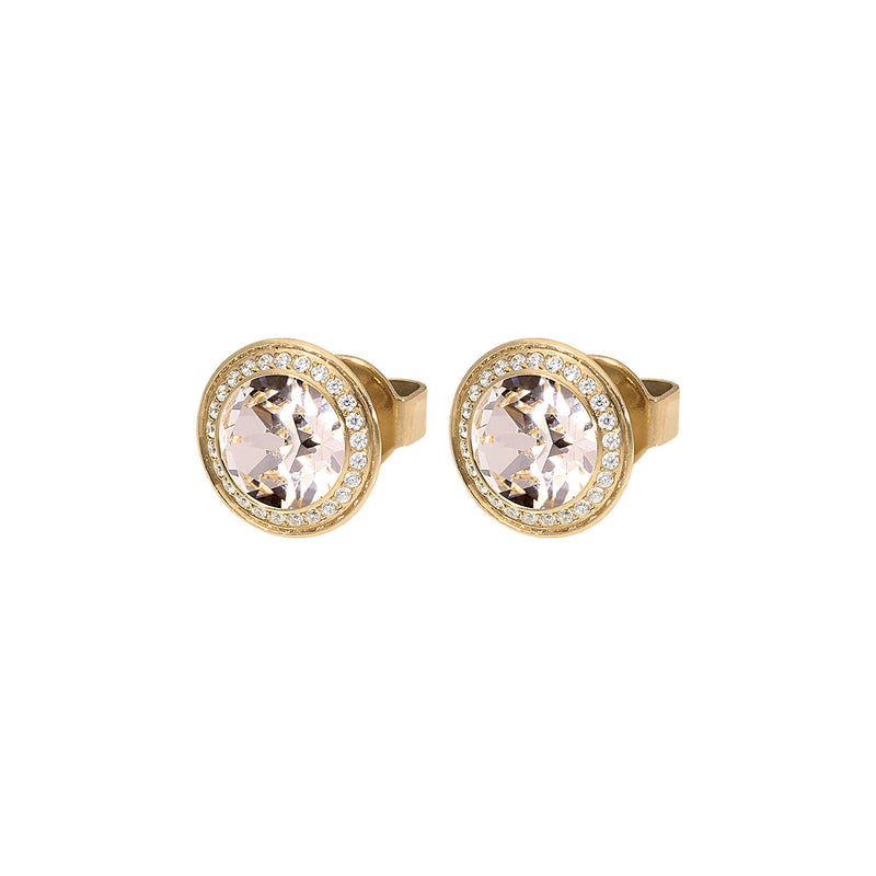 Tondo Deluxe Stud Earring 9mm - Gold silk