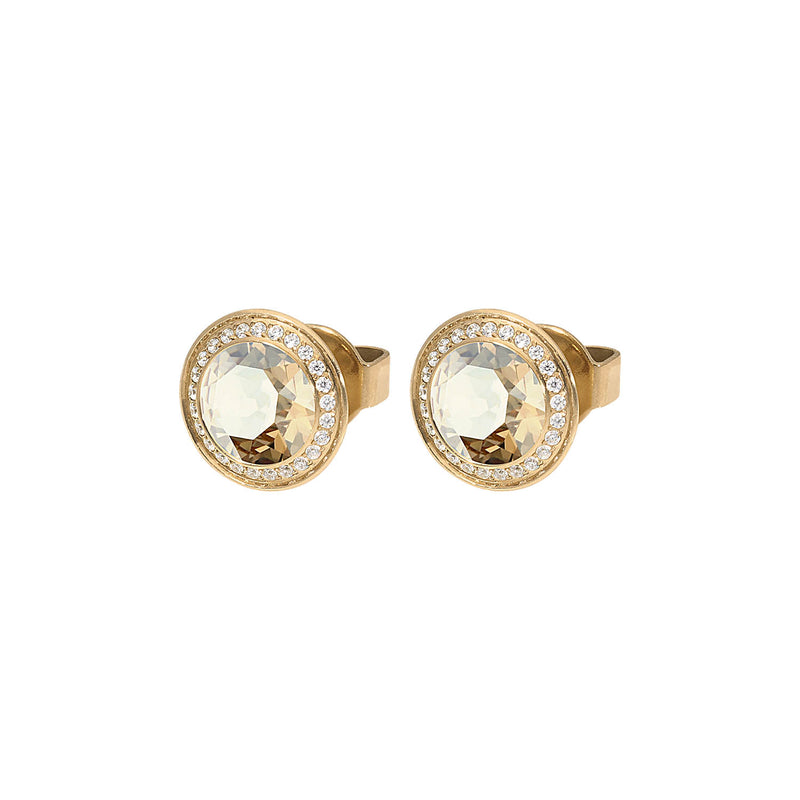 Tondo Deluxe Stud Earring 9mm - Gold golden shadow