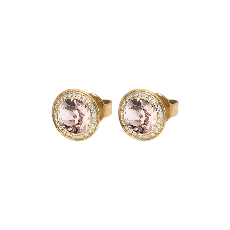 Tondo Deluxe Stud Earring 9mm - Gold vintage rose