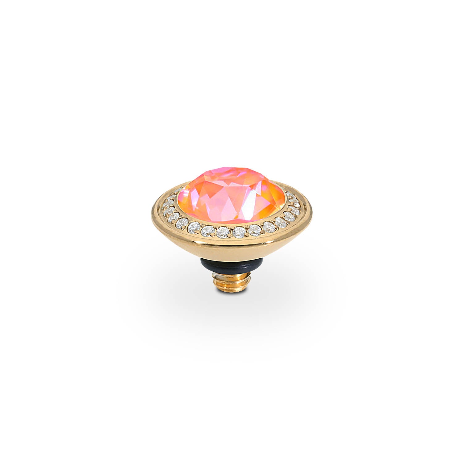 Tondo Deluxe Top 0.35" - Gold crystal orange glow delite