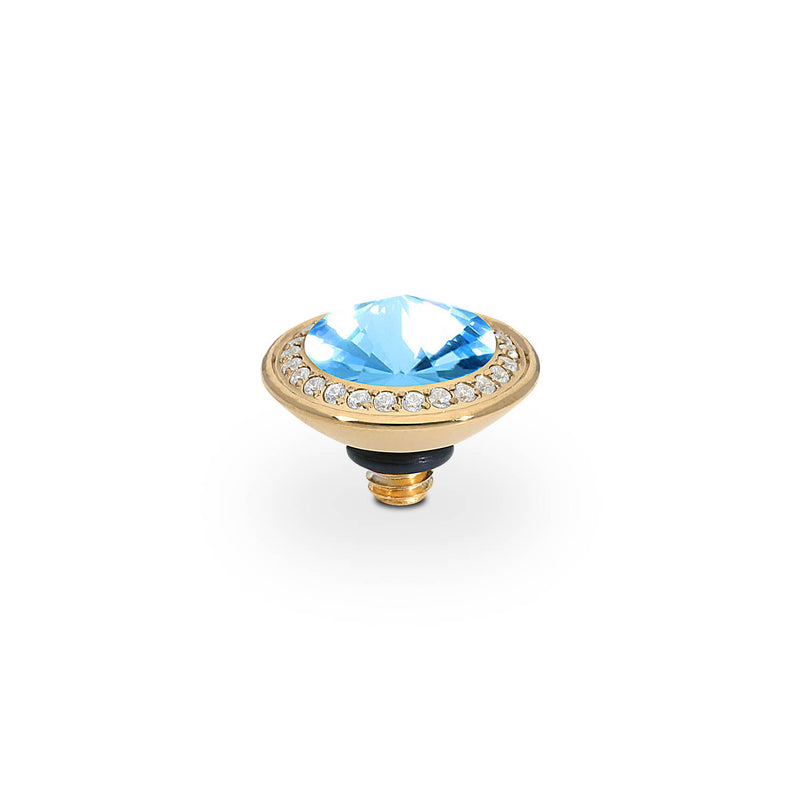 Tondo Deluxe Top 0.35" - Gold aquamarine