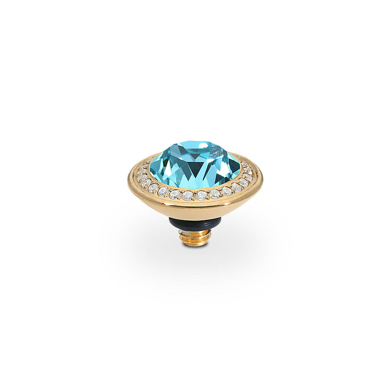 Tondo Deluxe Top 0.35" - Gold Light Turquoise