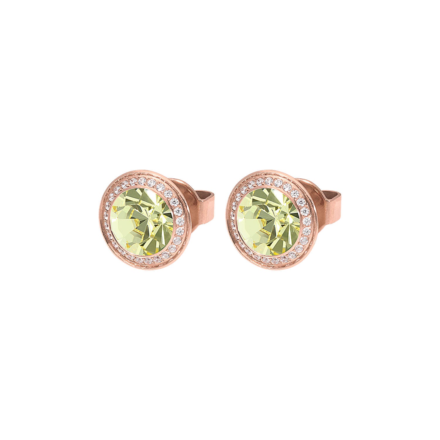 Tondo Deluxe Stud Earring 0.35" - Rose Gold Jonquil