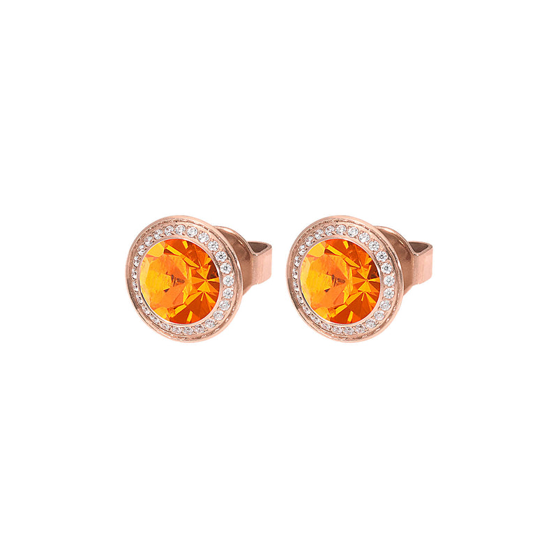 Tondo Deluxe Stud Earring 9mm - Rose Gold sun