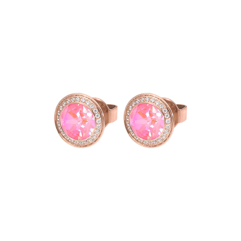 Tondo Deluxe Stud Earring 9mm - Rose Gold lotus pink delite
