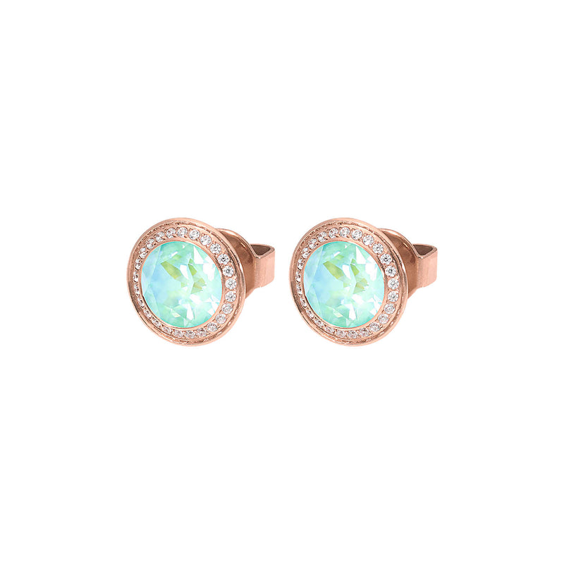 Tondo Deluxe Stud Earring 9mm - Rose Gold silky sage delite