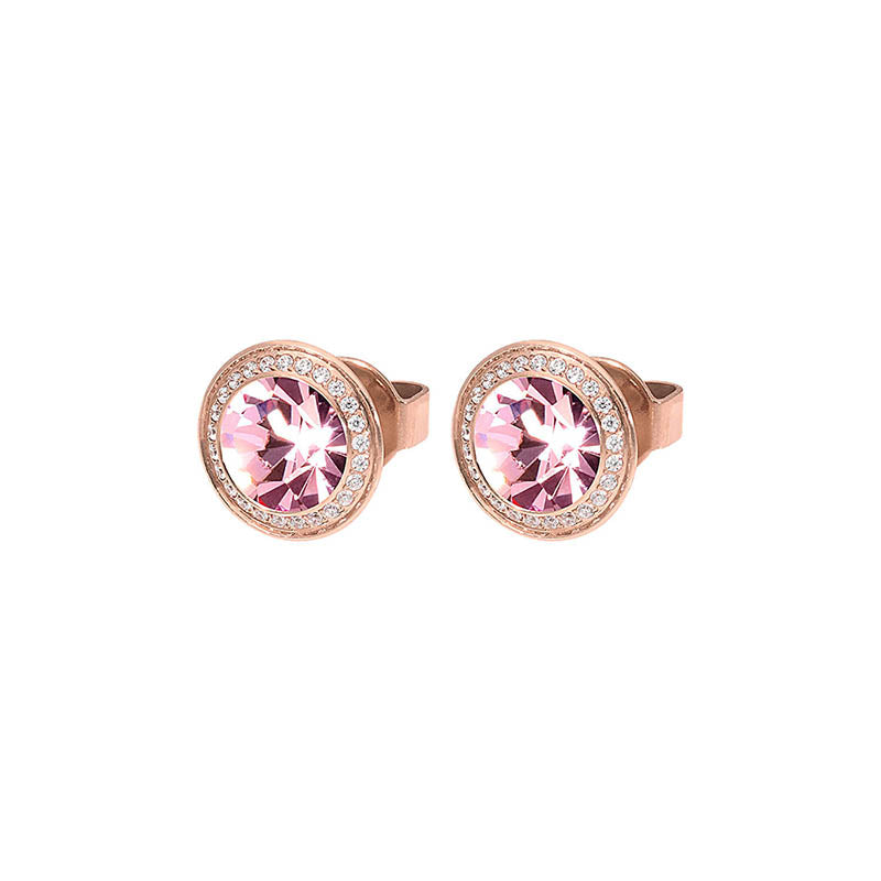 Tondo Deluxe Stud Earring 9mm - Rose Gold Light Rose