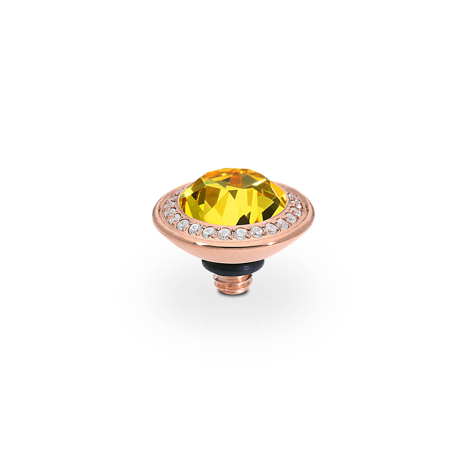 Tondo Deluxe Top 0.35" - Rose Gold light topaz