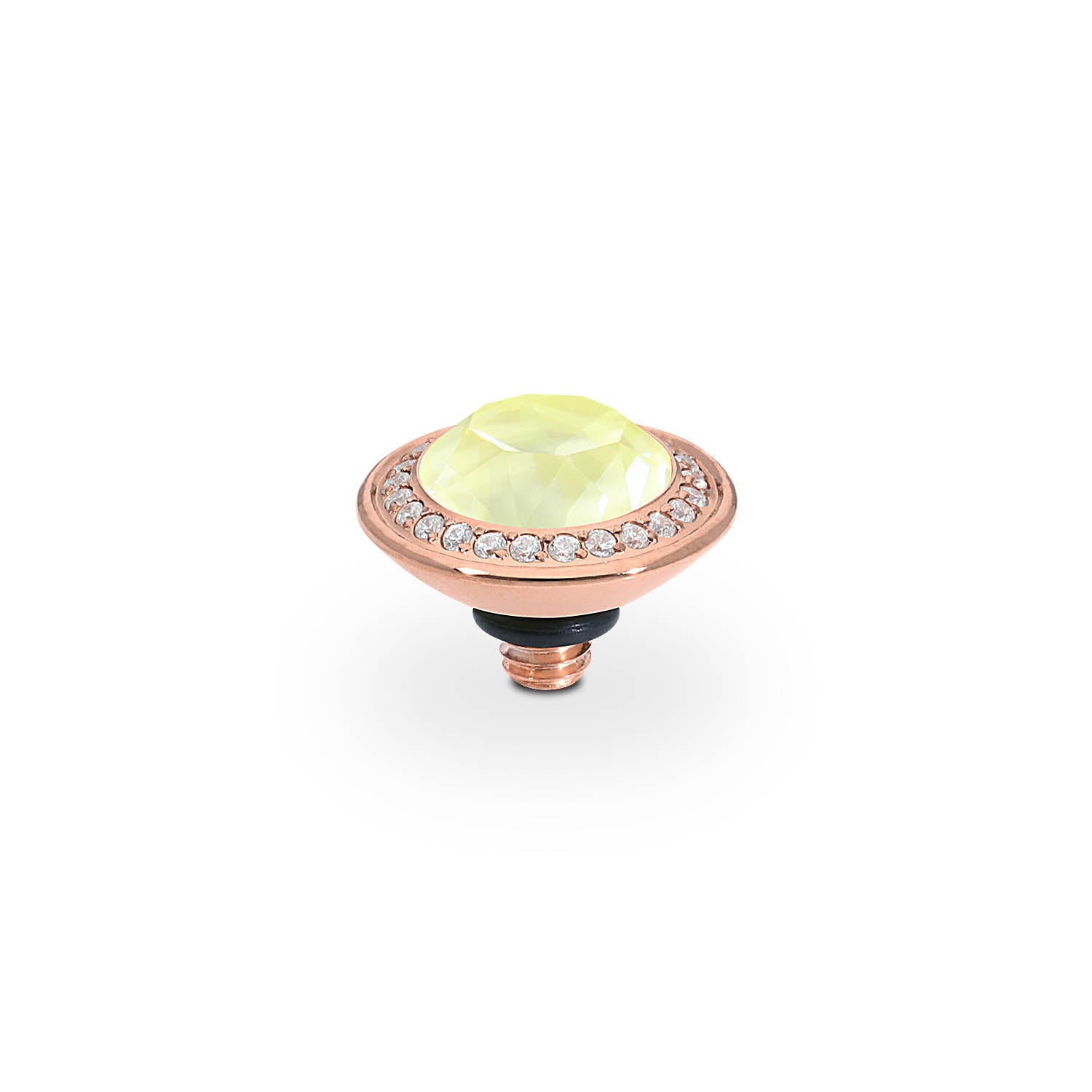 Tondo Deluxe Top 0.35" - Rose Gold crystal soft yellow ignite
