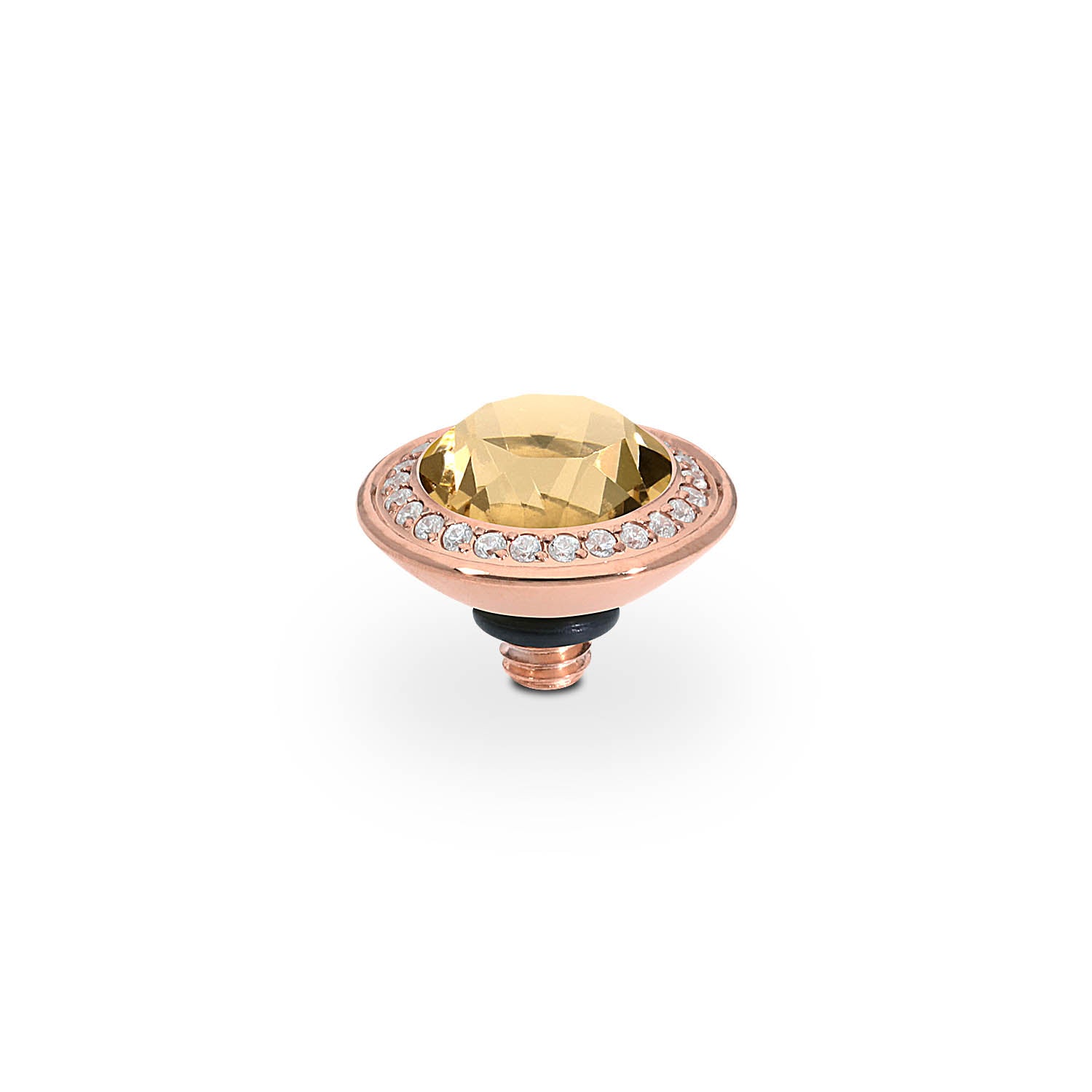 Tondo Deluxe Top 0.35" - Rose Gold light colorado topaz ignite