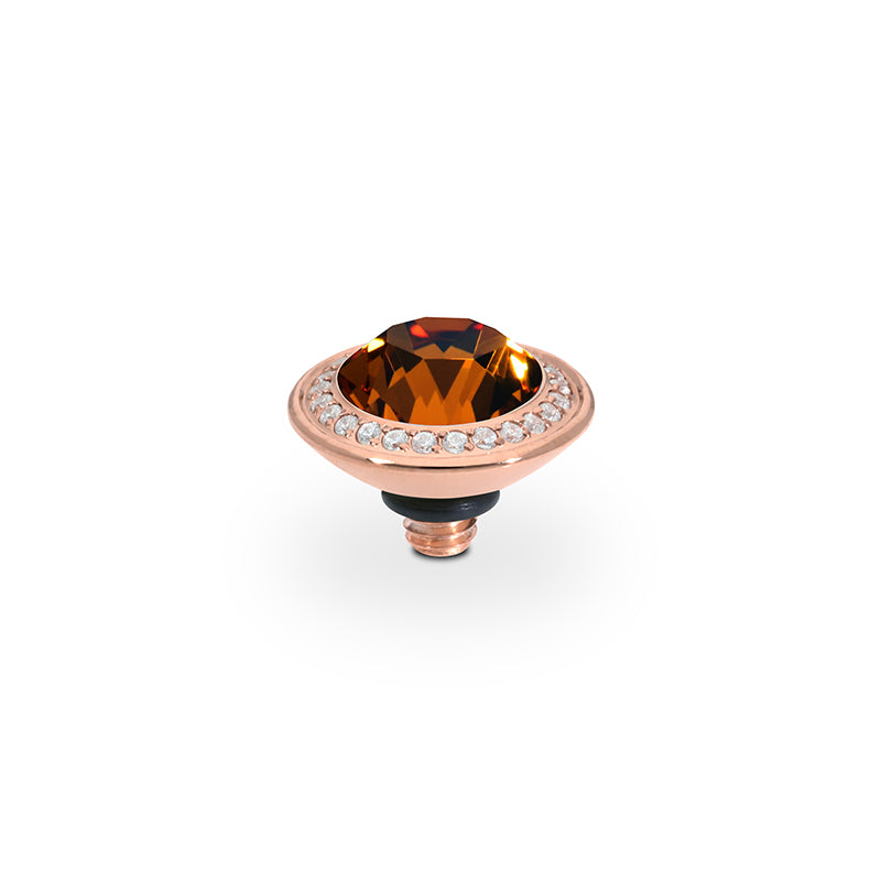 Tondo Deluxe Top 0.35" - Rose Gold Smoked Topaz