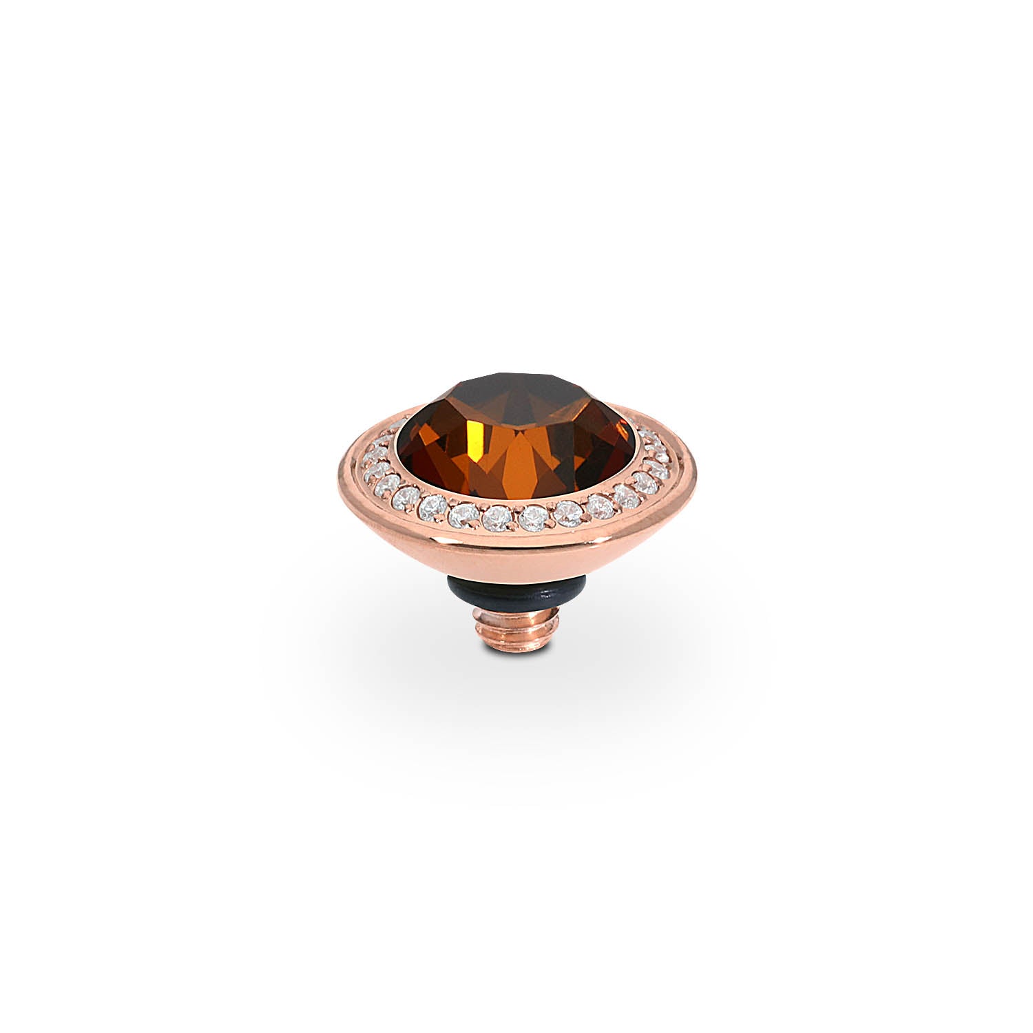 Tondo Deluxe Top 0.35" - Rose Gold smoked amber