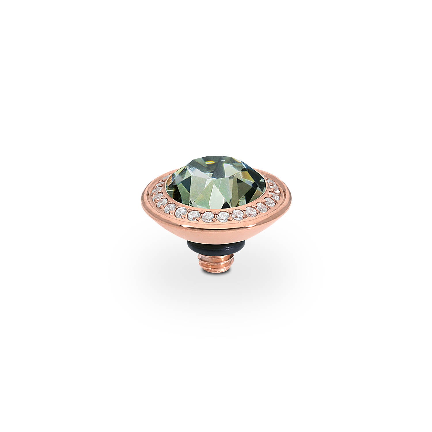 Tondo Deluxe Top 0.35" - Rose Gold black diamond