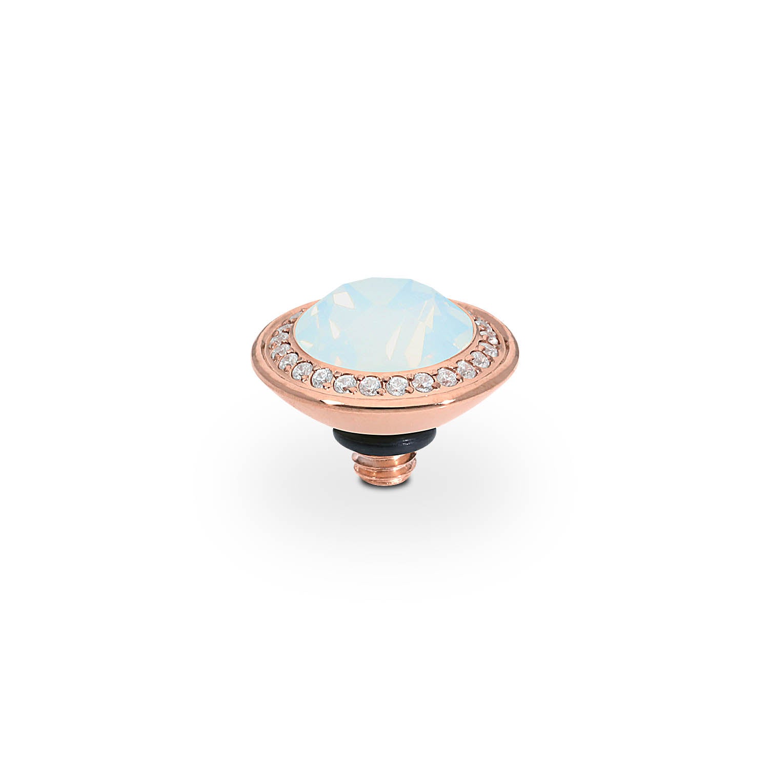 Tondo Deluxe Top 0.35" - Rose Gold white opal