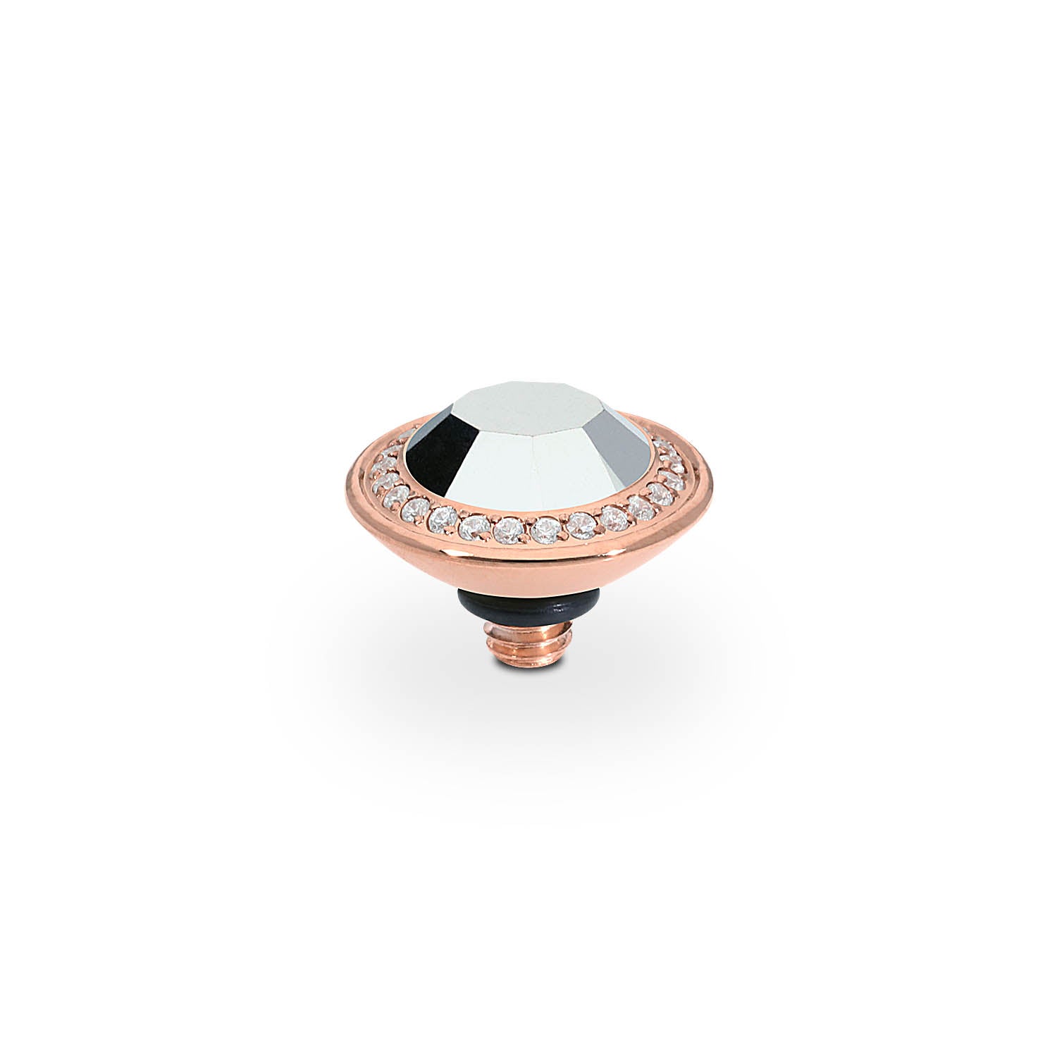 Tondo Deluxe Top 0.35" - Rose Gold crystal labrador