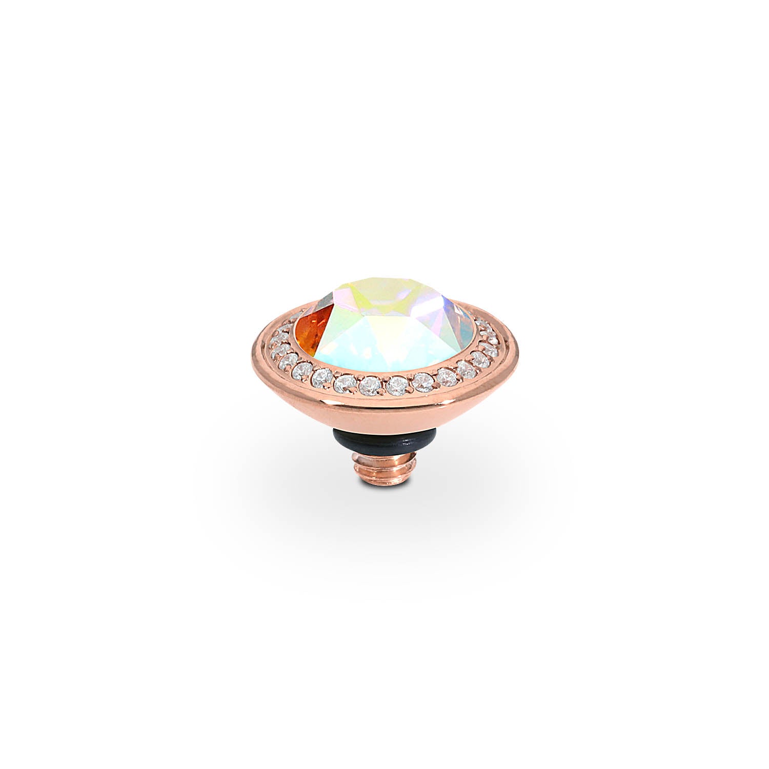 Tondo Deluxe Top 0.35" - Rose Gold crystal aurora boreale