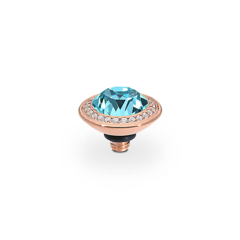 Tondo Deluxe Top 0.35" - Rose Gold Light Turquoise