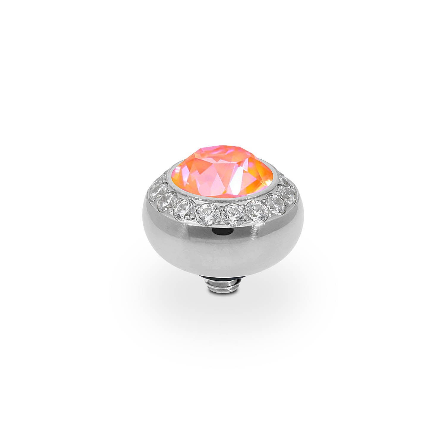 Tondo Deluxe Top 0.4" - Silver crystal orange glow delite