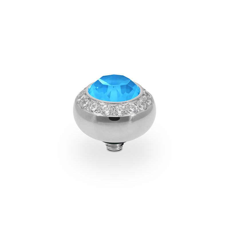 Tondo Deluxe Top 0.4" - Silver Crystal Electric Blue Ignite