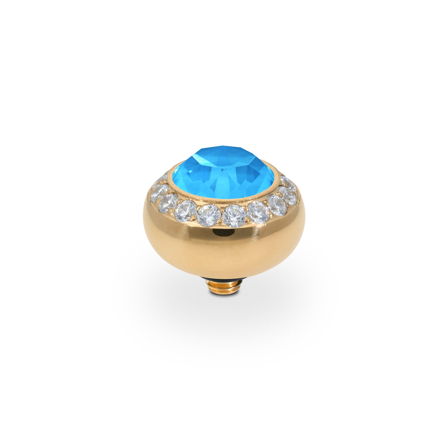 Tondo Deluxe Top 0.4" - Gold Crystal Electric Blue Ignite