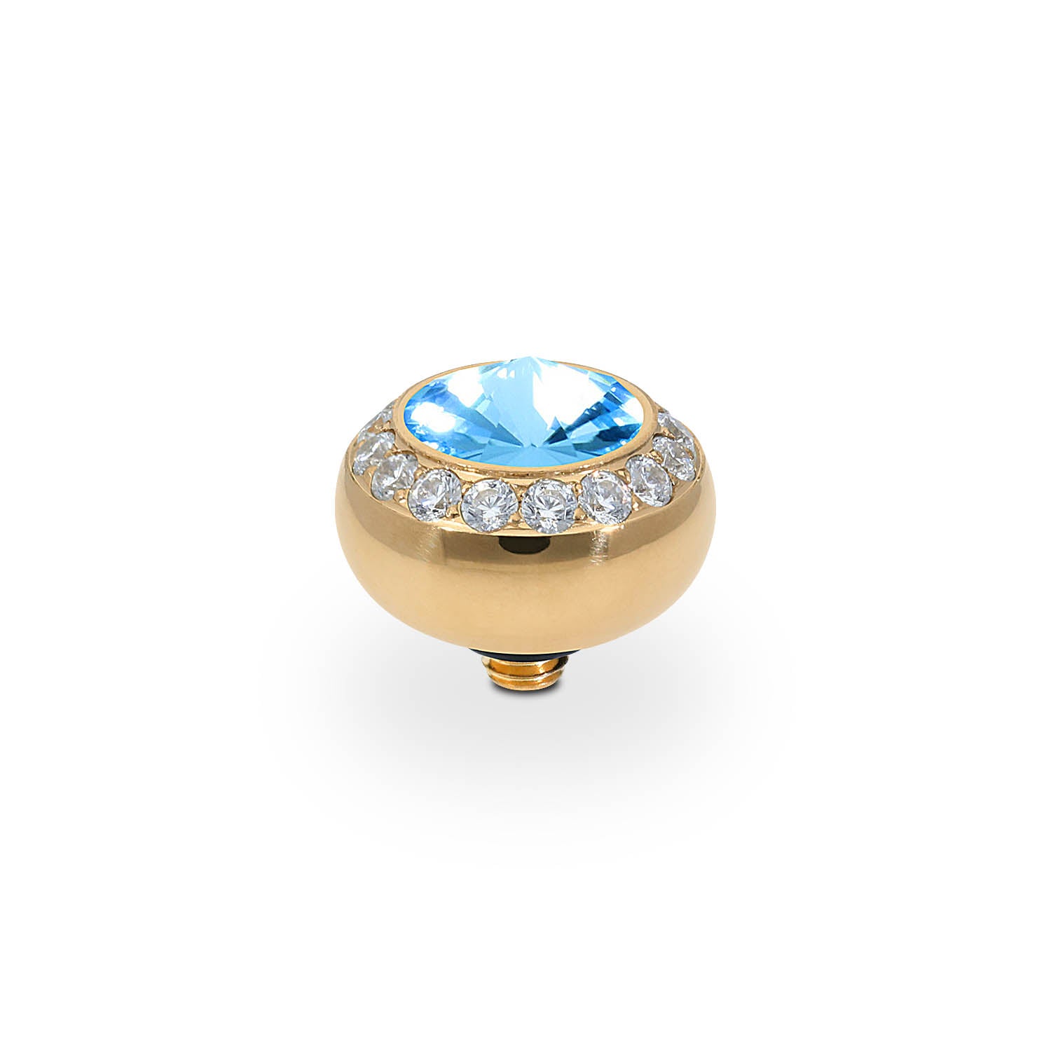 Tondo Deluxe Top 0.4" - Gold aquamarine