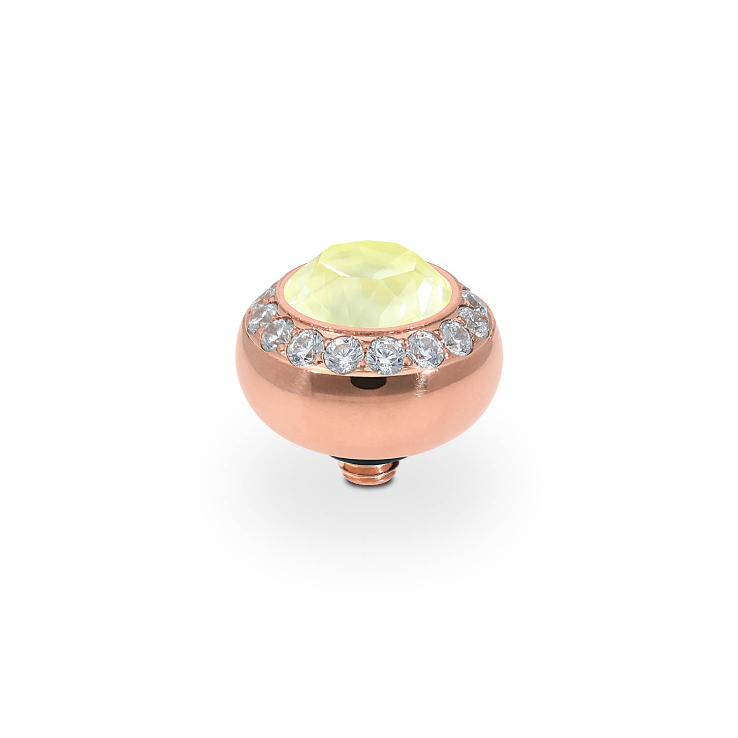 Tondo Deluxe Top 0.4" - Rose Gold crystal soft yellow ignite