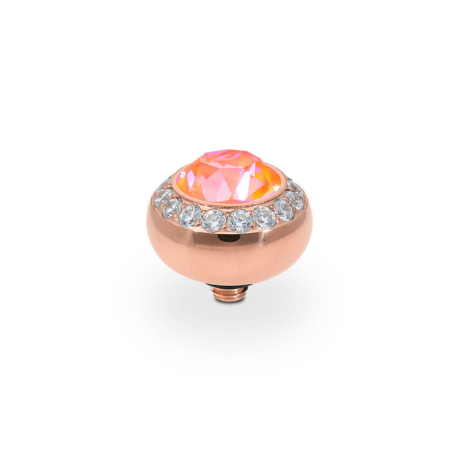 Tondo Deluxe Top 0.4" - Rose Gold crystal orange glow delite