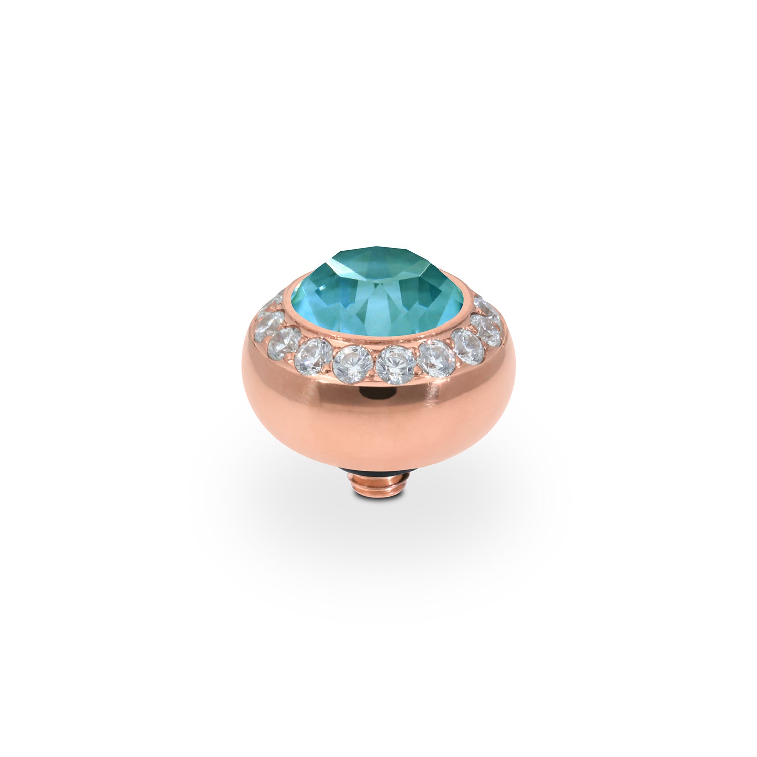 Tondo Deluxe Top 0.4" - Rose Gold Crystal Pine Green Ignite