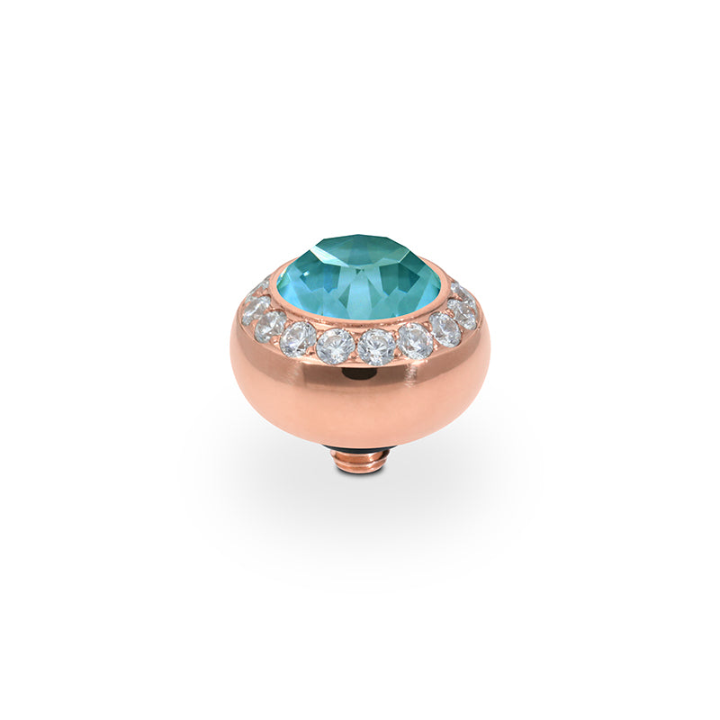 Tondo Deluxe Top 0.4" - Rose Gold Crystal Pine Green Ignite